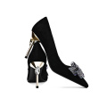 2019 High Heel Stiletto Women's Pumps Black Suede Leather x19-c149c Ladies Women custom Dress Shoes Heels For Lady